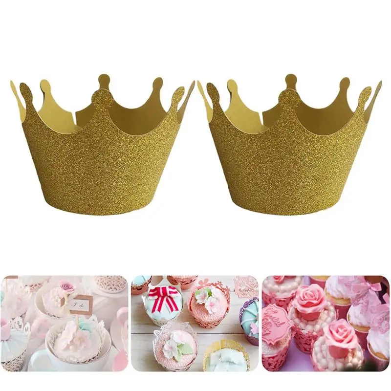

10Pcs/Pack Paper Cupcake Wrappers Delicate Crown Cake Dessert Wrappers Decorative Cups For Birthday Banquet Wedding