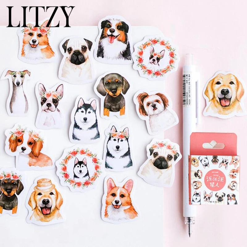 

45Pcs/lot Cute Dog Animal Sticker Decoration DIY Scrapbooking Sticker Stationery Kawaii Diary Label Journal Sticker