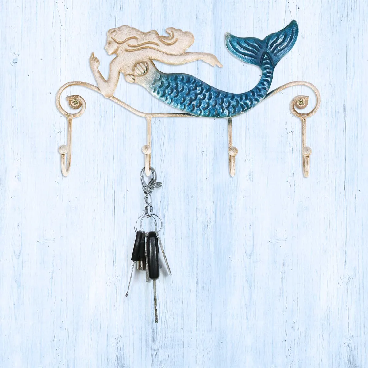 

Tooarts Iron Mermaid Wall Hook for Hanging Coats Hooks For Key Towels Bags Wall Mount Holder Wall Hooks Decorative