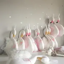 Дизайн Белый лебедь Настенный декор Фламинго кукла Лебедь мягкие игрушки голова животного Настенный декор Детская комната дети
