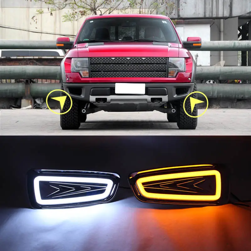 

LED Daytime Running Fog Lights Lamp DRL turn light For Ford F150 Raptor SVT 2009 2010 2011 2012 2013 2014