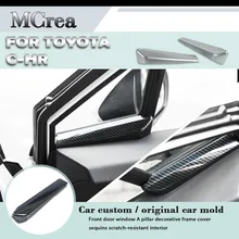 MCrea автостайлинг, внутренний каркас треугольная колонна оконная стеклянная отделка наклейки с блестками для Toyota CHR C-HR аксессуары