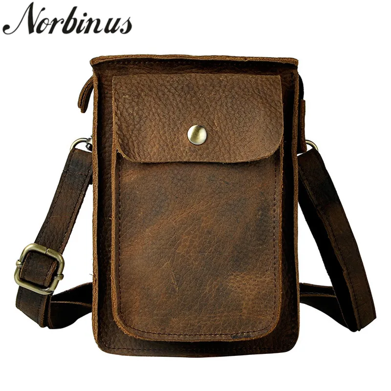 Norbinus Для мужчин талии сумка поясная сумка из натуральной кожи хип ремень крюк натуральной кожи сумка Crossbody сумки для Для мужчин Путешествия