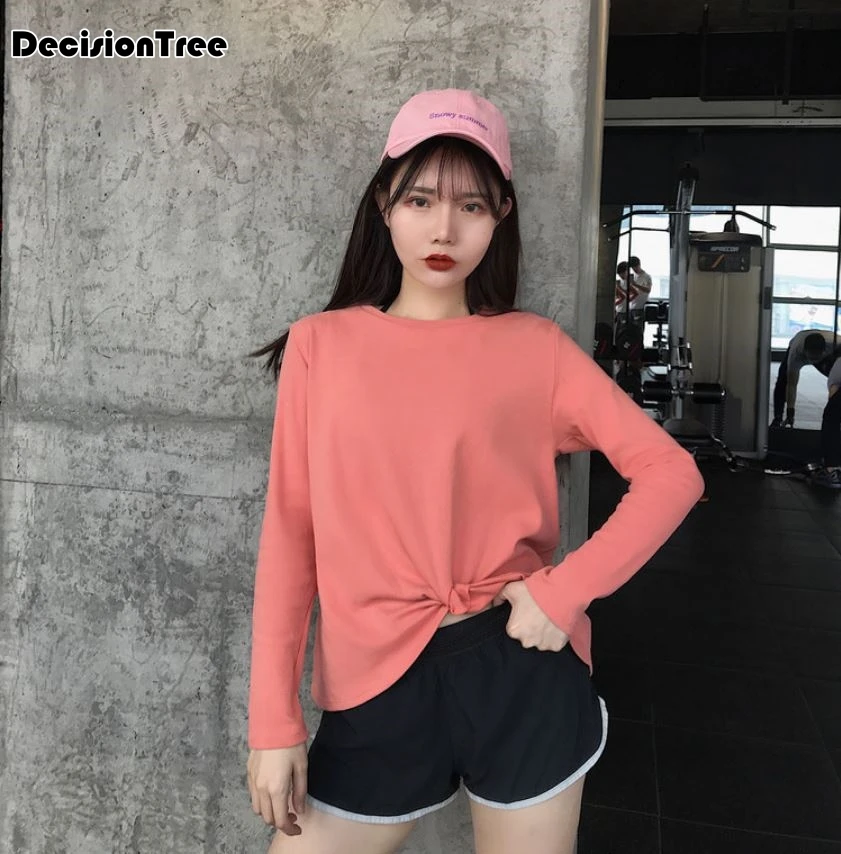 

2019 summer women sports style t shirts long sleeve heaps collar t shirts female fitness casual clothes tops