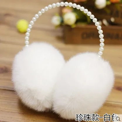 

Fur Headphones Winter Earmuffs Pearl Kids Earmuffs Faux Fur Earmuffs Plush Ear Warmer Women Winter Wear