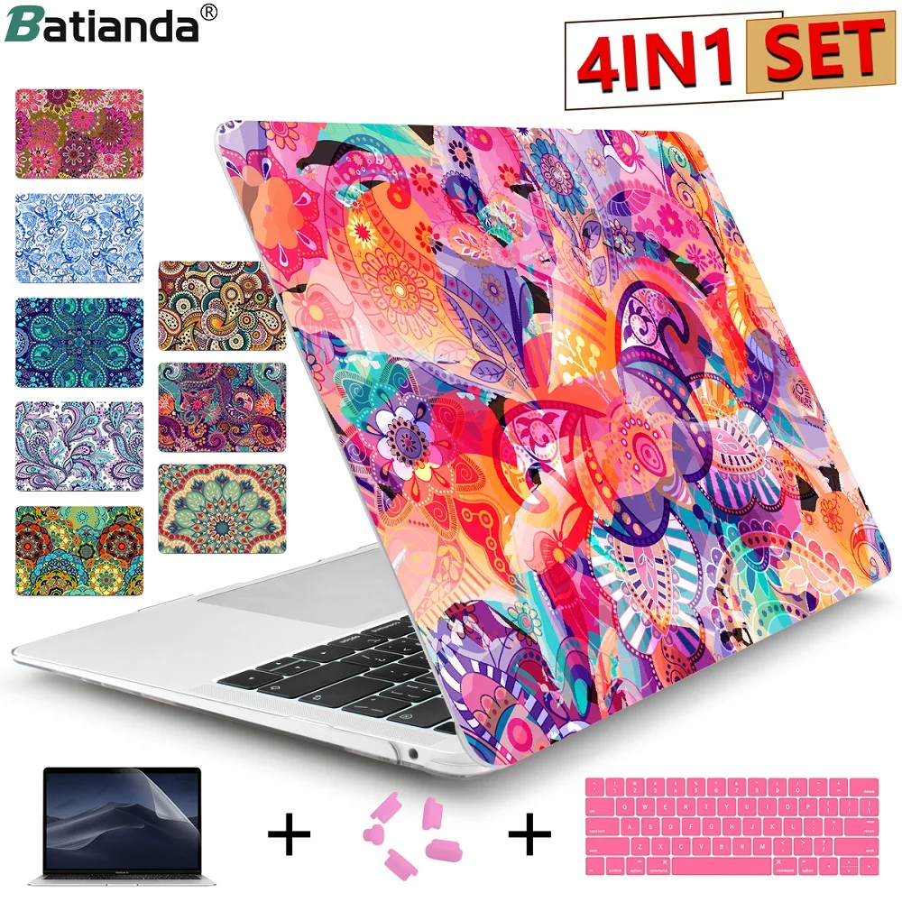 Crystal Hard Case for Apple MacBook Pro 13 15 With Retina & New Macbook 12 For Air 11 13 Paisley Pattern Cover For Mac Pro 13 15