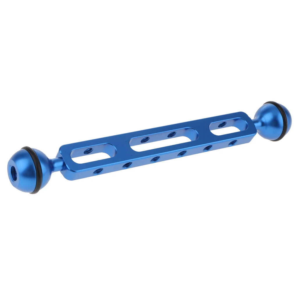 8' Aluminum Dual Ball Joint Extension Arm for Diving Underwater Camera Blue