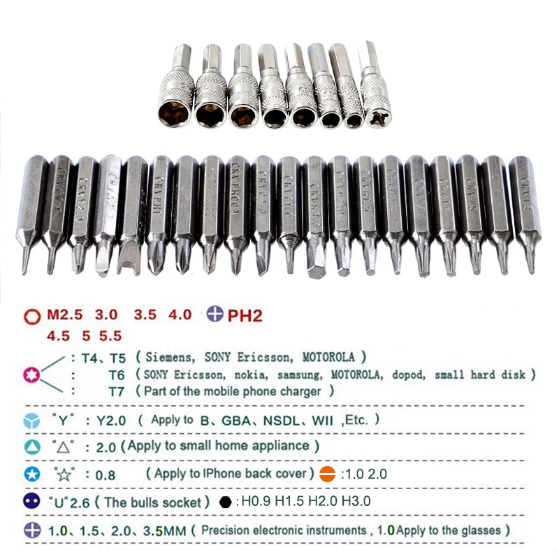 47 в 1 прецизионные втулки отвертки телекоммуникационные инструменты CR-V электронные ремонтные Инструменты Набор для сотового телефона IPhone компьютера