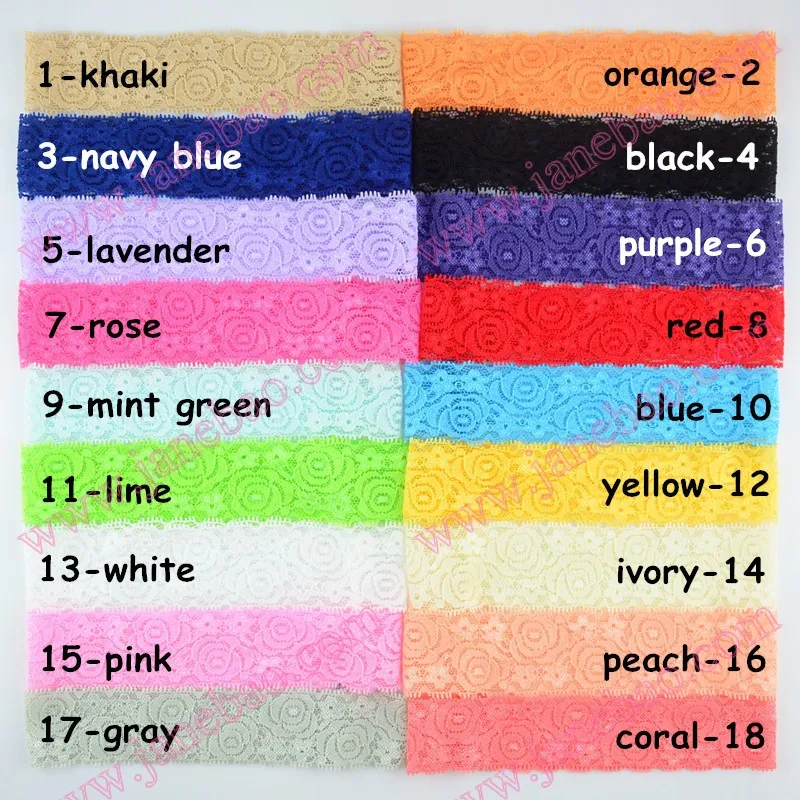 

free shipping 30pcs children's hair accessories 1.5''wide elastic lace headband baby girls stretch hairband