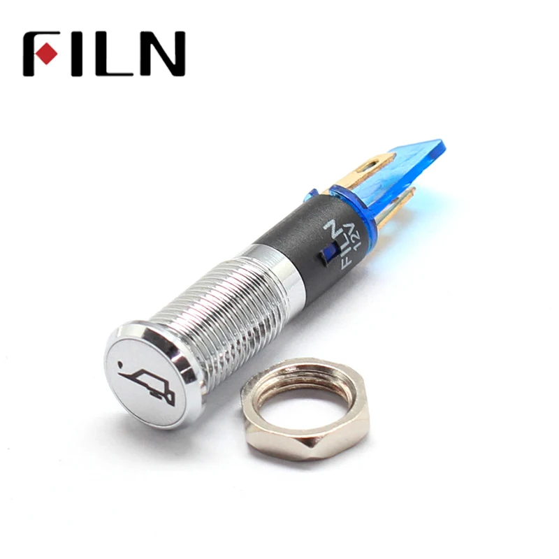 Waterproof Lamp FILN 12V LED Car Boat LED Warning Dashboard Signal Lights Instrument Pilot light 220V 8mm (3)