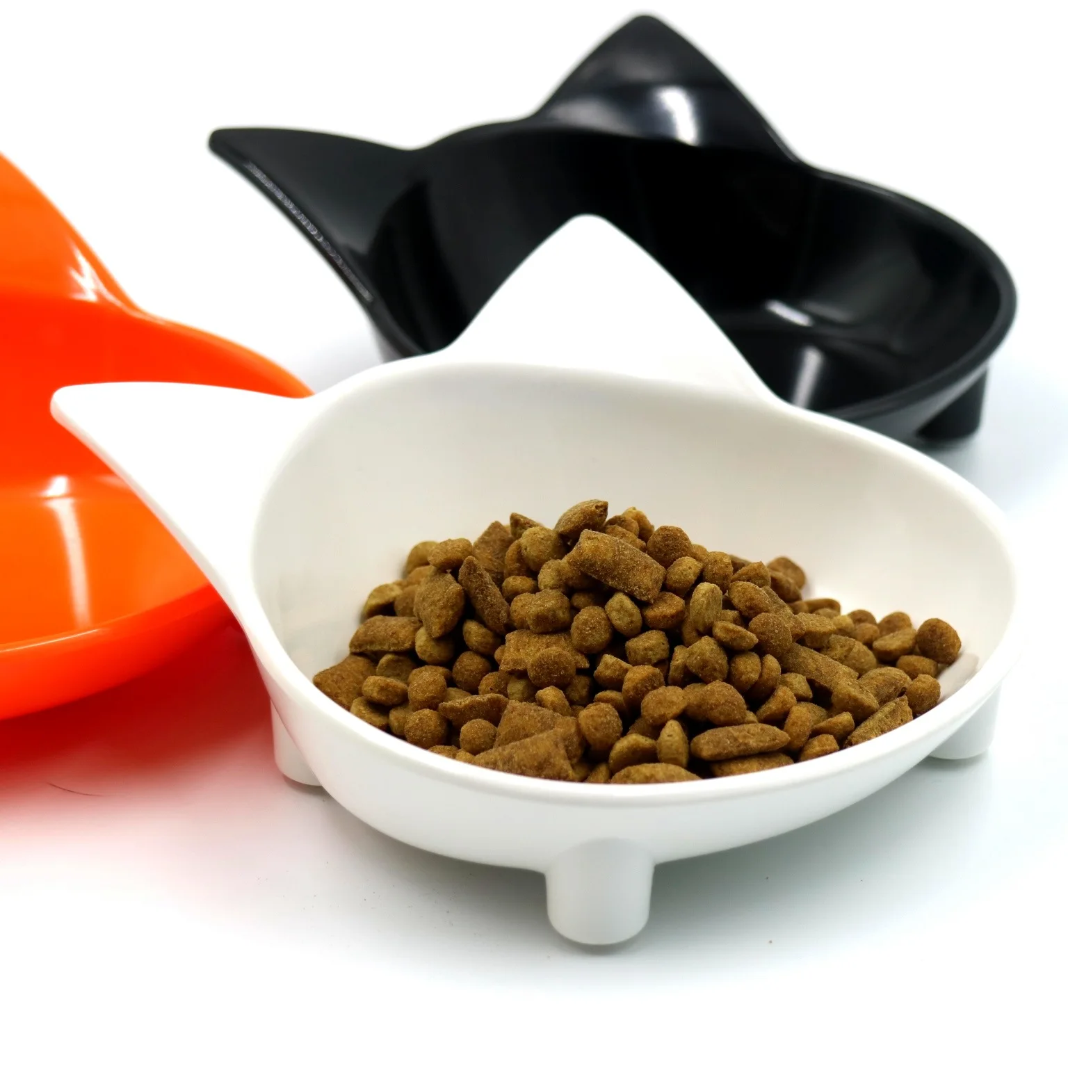 

2019 new pet bowl melamine anti-skid cute cat color supplies