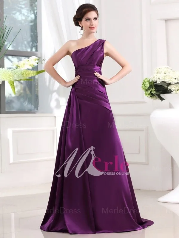 Luxurious 2015 Simple A-line Princess Elastic Woven Satin Natural Misses Pleat Formal dresses | Свадьбы и торжества
