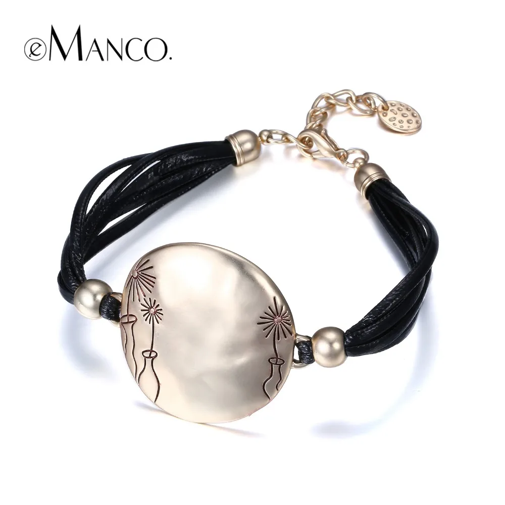 

eManco Simple Multi-Layers Vintage Cameo Style Stylish Bracelets & Bangles for Women Rope Chain Alloy Jewelry & Accessories