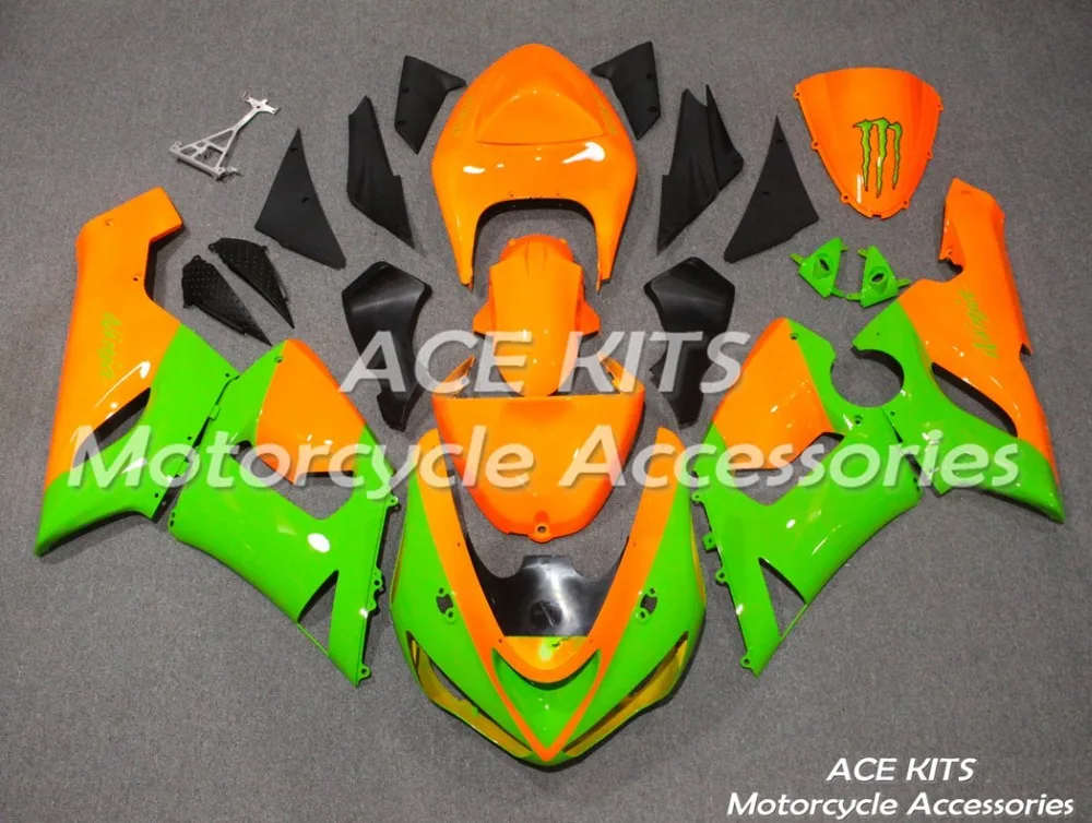 

New ABS motorcycle Fairing For kawasaki Ninja ZX6R 599 636 2005 2006 Injection Bodywor Any color All have ACE No.294