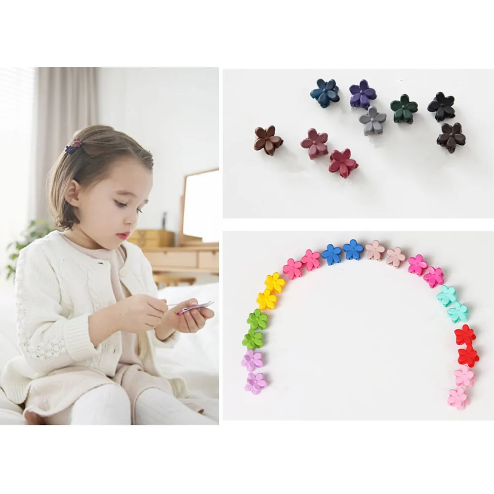 inSowni 10 Pack Plastic Flower Small Mini Hair Claw Clips Barrettes Accessories Hairgrips for Baby Girls Toddlers Kids Children