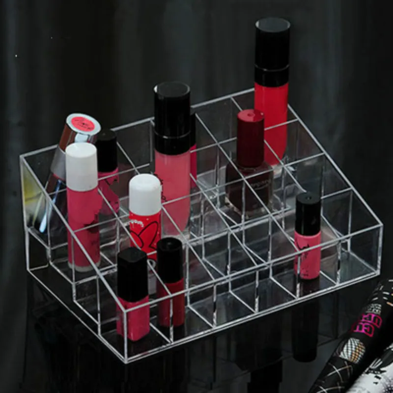 

24 Grid Acrylic Makeup Organizer Storage Box Cosmetic Box Lipstick Jewelry Box Case Holder Display Stand make up organizer