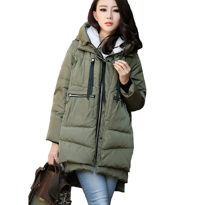 

Long Style Hooded Cashmere Parka Winter Jackets Ladies 2018 Plus Size 4XL Fleece Women Winter Jackets Cotton Padded Female Coat