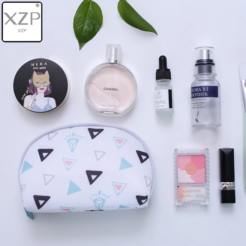 XZP Geometry Cosmetic Bag Travel Case Portable Waterproof Wash Makeup Bag Kids Pencil Case Student Pen Pouch Organizer Holder
