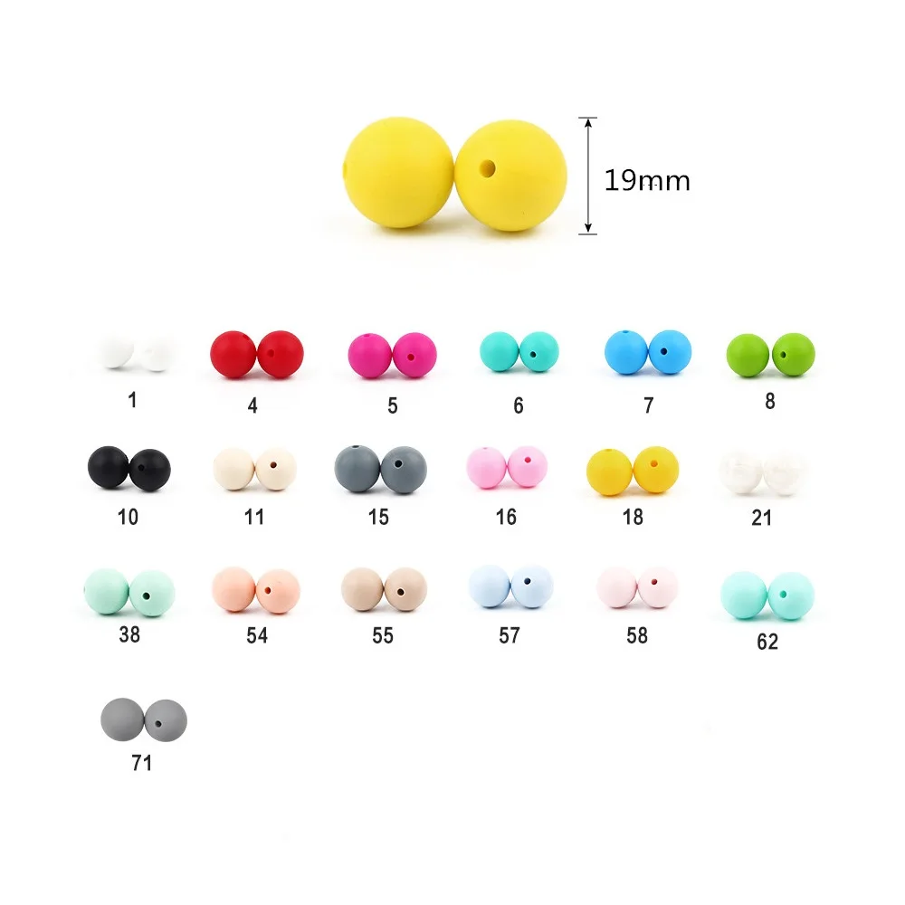 Joepada 10pcs 19mm Baby Teethers Silicone Beads Baby Toys Teething Beads Silicone BPA Free For Necklaces Pacifier Holder DIY