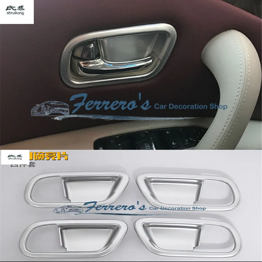 

4pcs/lot Car stickers ABS Chrome Inner door handle protection cover Trims For Nissan Armada Patrol Royale Nismo Y62 2016-2018