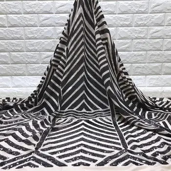 

hot selling 5 yards embroidered tulle Net Lace French tulle mesh Lace Fabric J-5254 For dress with sequins