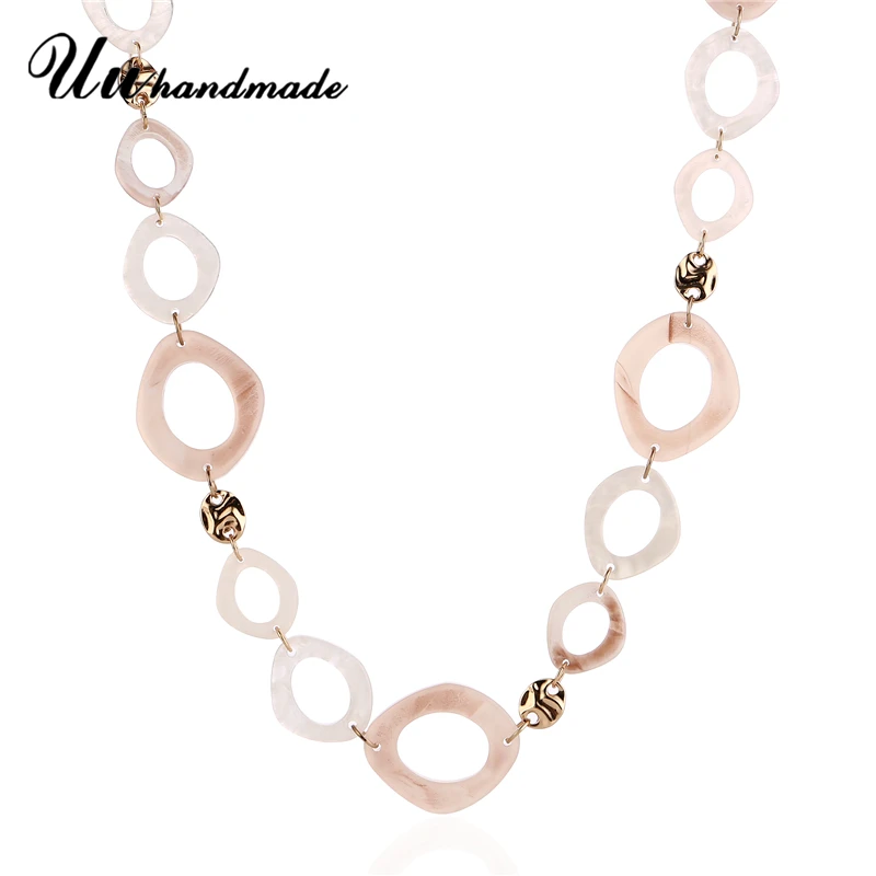 

Fashion statement long necklace color chains chokers necklaces for women bohemian collar jewelry Mother's Day gift boho chain