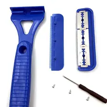 Ножка, большое лезвие, триммер для удаления волос, Мужская бритва с длинной ручкой, безопасная бритва, профессиональное руководство, сделай сам, инструмент для тела с 5 бритвенной головкой