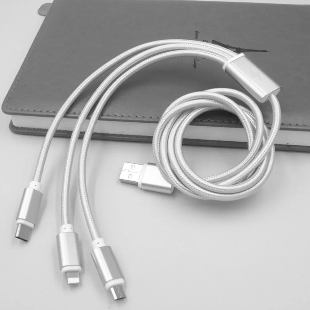 

3 in 1 USB Cable For iPhone 8 7 X For Samsung Xiaomi Charging Micro Mini USB Cable/Type C/For Lightning To USB Extension Cables