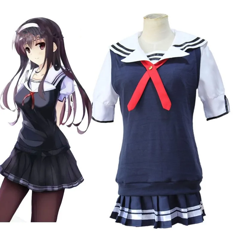 Аниме Saenai Heroine No Sodatekata Косплей костюмы Kasumigaoka Utaha школьная форма костюм наряд