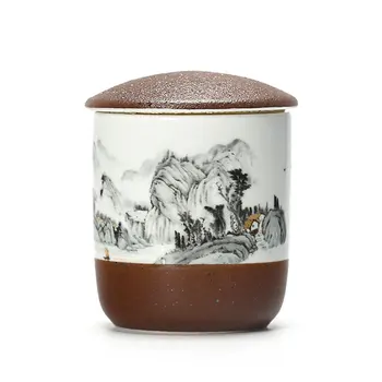 

Ink Painting Mini Tea Box Sealed Storage Jar For Tea Chinese Retro Storage Box Kitchen Food Container Spices Tank Special Gift