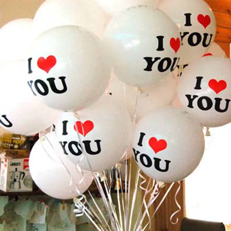 

Modern Quality 10pcs/lot 12 inch Pearl Latex Balloon I LOVE YOU Balloons Christmas gifts Wedding Decorations Drop Shipping