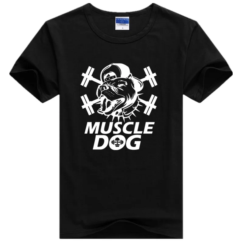 

New 2019 Summer Muscle Dog Men's T-Shirt Casual T Shirt For Men Short Sleeve Cotton Top Tee Camisetas Masculina