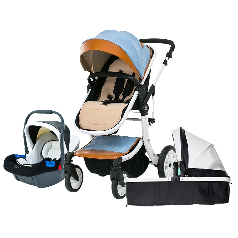 Бесплатная доставка babyfond детская Роскошная коляска 3 в 1 модный транспортный