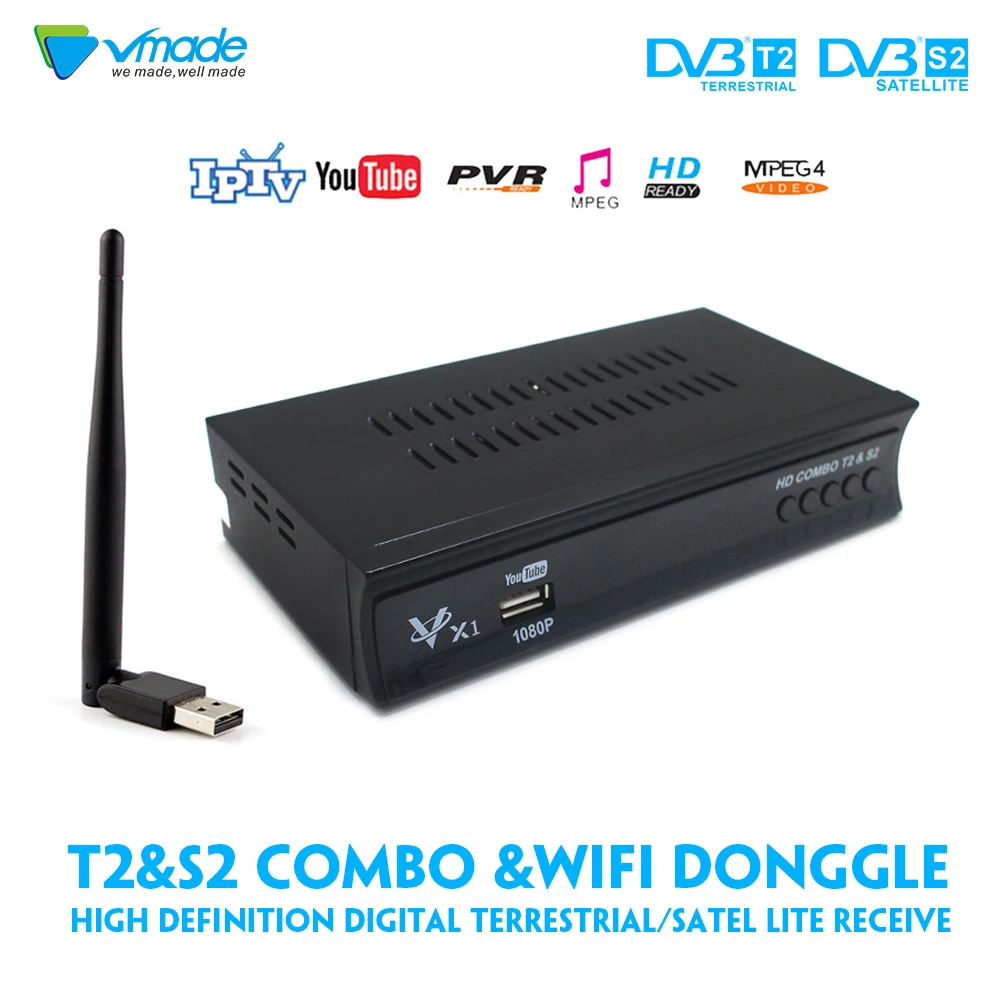 DVB T2 DVB S2 HD 1080p наземный и спутниковый приемник сигнала тюнер Поддержка BISS ключ YouTube CCCAM IP tv DVB T2 S2 tv box