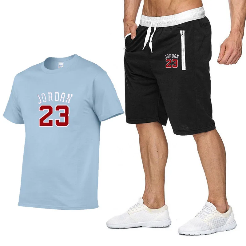 

Summer Hot Sale Men's Sets T Shirts+Shorts Two Pieces Sets Casual Tracksuit Male 2019 Casual Tshirt Gyms Fitness Shorts men