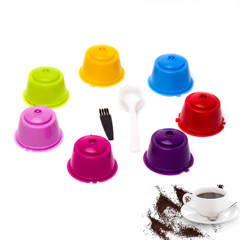 

7Pcs Reusable Refillable Capsules Pods for Nescafe Capsula Dolce Gusto Machines Maker Nespresso Coffee Capsule Pod Cup Cafeteira