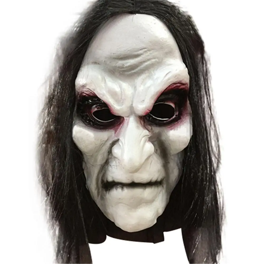 

Halloween Zombie Mask Props Grudge Ghost Hedging Zombie Mask Realistic Masquerade Halloween Mask Long Hair Ghost Scary Mask