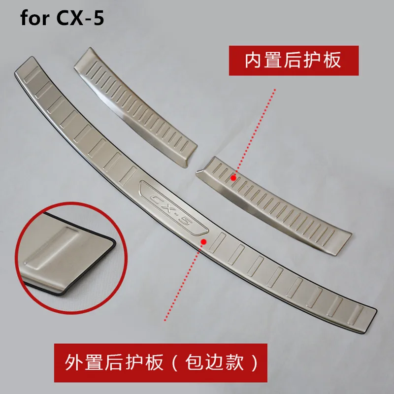 

Stainless Steel Rear Bumper Protector Sill Trunk Tread Plate Trim For Mazda CX-5 2017 2018 Car styling 2PCS