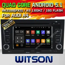 WITSON Quad Core Android 5.1 CAR RADIO for AUDI A4 S4 RS4 2002-2008 GPS SAT NAVI+CAPACTIVE SCREEN+DVR/WIFI/3G+DSP+RDS+16GB flash