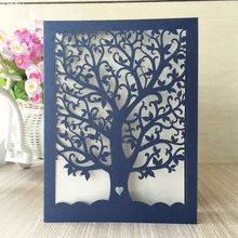 12 шт./лот, жемчужная бумага, 250 г/см, лазерная резка, любовь, шик, дерево, сердце, свадебное украшение, пригласительные открытки, вечерние, приглашения на заказ, QJ31