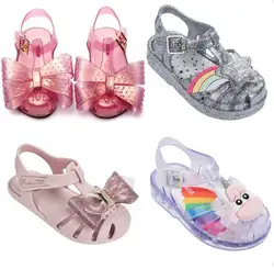 Детские сандалии для девочек и мальчиков; новейший стиль; яркие пляжные открытые дышащие Нескользящие туфли принцессы; SGM39