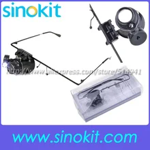 Часы Ремонт 20x лупы Лупа Стекло со светодиодной подсветкой один Стекло, дропшиппинг-9892a