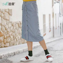 INMAN новые продукты женские весенние хлопковые джинсы размера плюс юбка средней длины