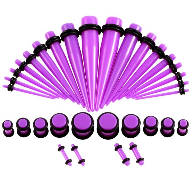 Acrylic Ear Gauge Taper and Plug Stretching Kits Mixed Color Ear Flesh Tunnel Expansion Body Piercing Jewelry 14G-00G