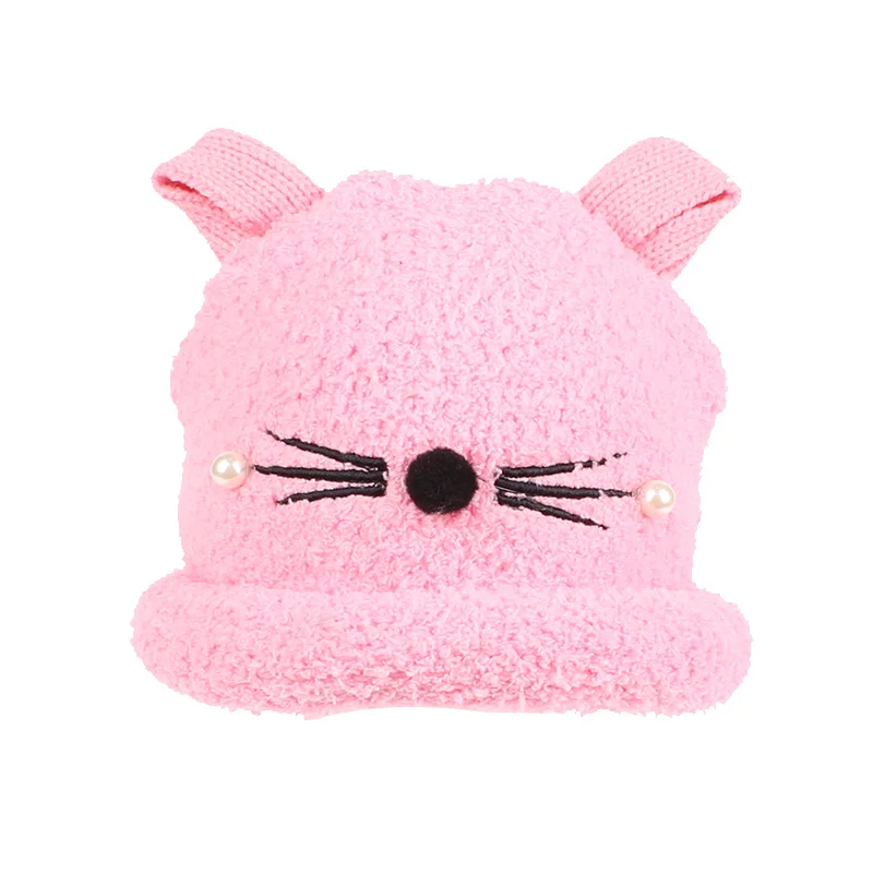 Cat Baby Hat For Girls Newborn Photography Props Cute Soft Children Hat With Ears Cotton Solid Winter Warm Baby Beanie For Girls (16)