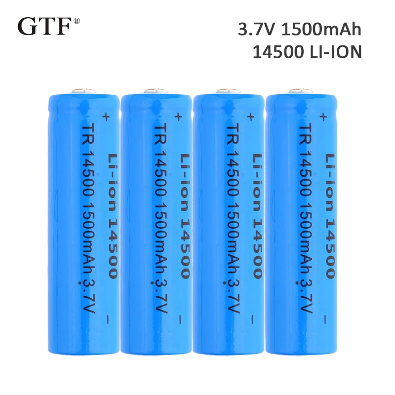4 шт 3 7 V 1500mah 14500 литий ионный аккумулятор Батарея перезаряжаемый для RC игрушки