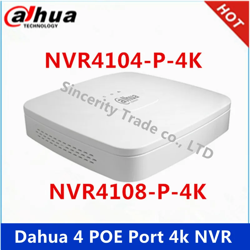 Видеомагнитофон Dahua 4k NVR4104 P 4K 4 Ch 8 Smart Mini 1U PoE порта HDMI сетевой видеорегистратор 1 VGA/1