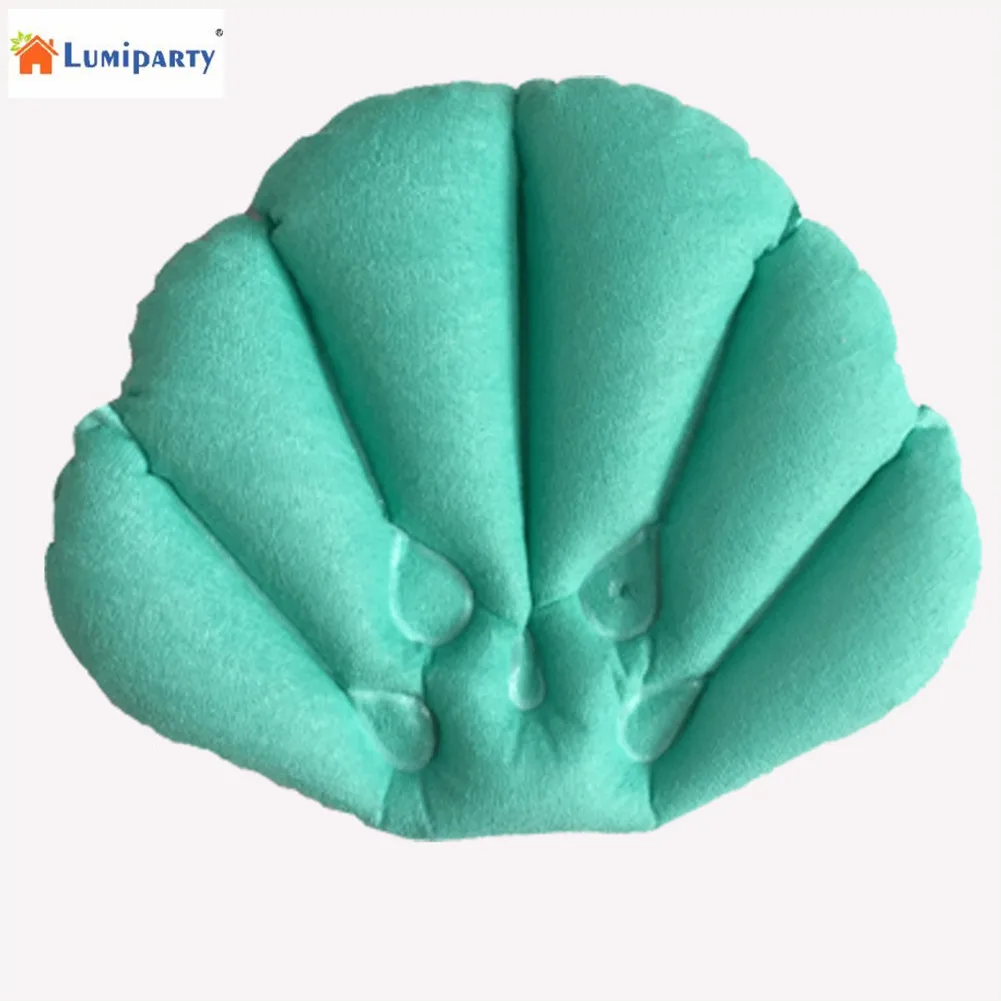 

LumiParty Comfortable Shell Shape Terrycloth Covering Support Head and Neck Inflatable Bath Bathtub Pillows-30