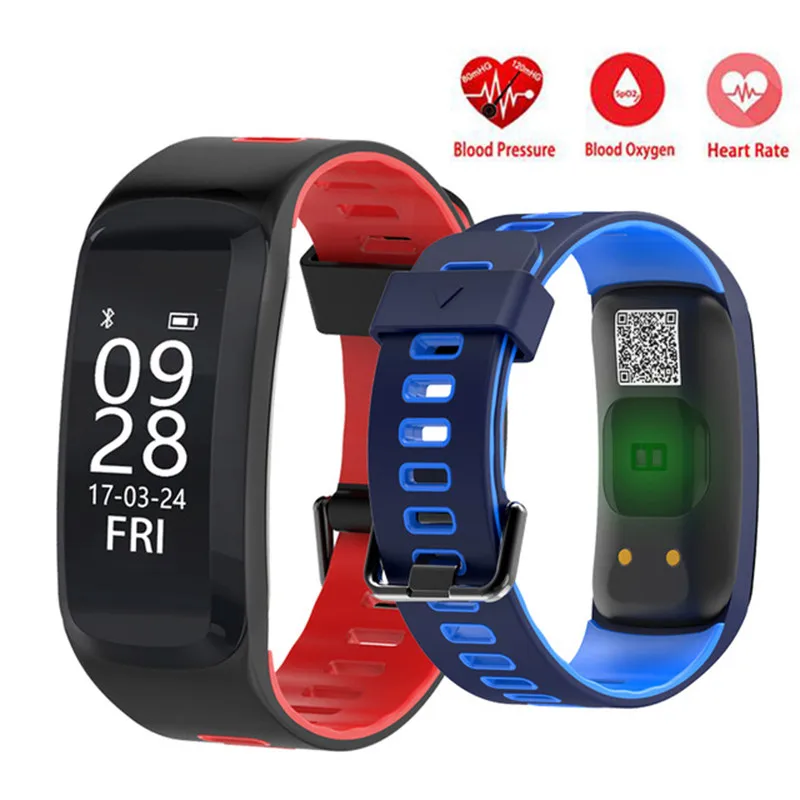 

F4 Smart Bracelet IP68 Waterproof Blood pressure Blood Heart Rate Monitor Wristband Fitness Track for Android IOS