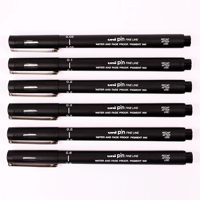 

Pen Sketch 1pcs/0.05-0.8m Uni Pin Pen Drawing Fiber Needle Thin Eyeliner Pen for Designers Architects Artists Office supplies